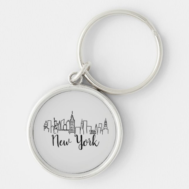 Llavero Ilustracion Skyline de la ciudad de Nueva York (Frente)