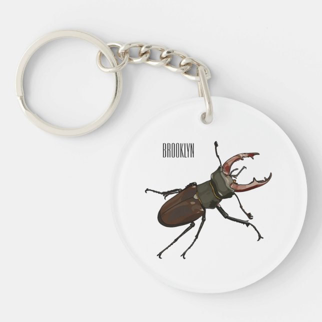 Llavero Ilustracion Stag beetle personalizado (Frente)