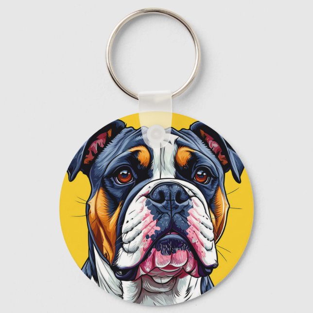 Llavero Ilustración Vectorial de Perro (Anverso)