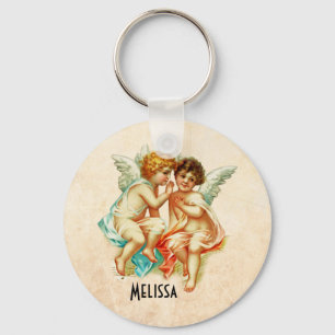 Llavero Ilustracion Vintage Ephemera Angel Cherubs