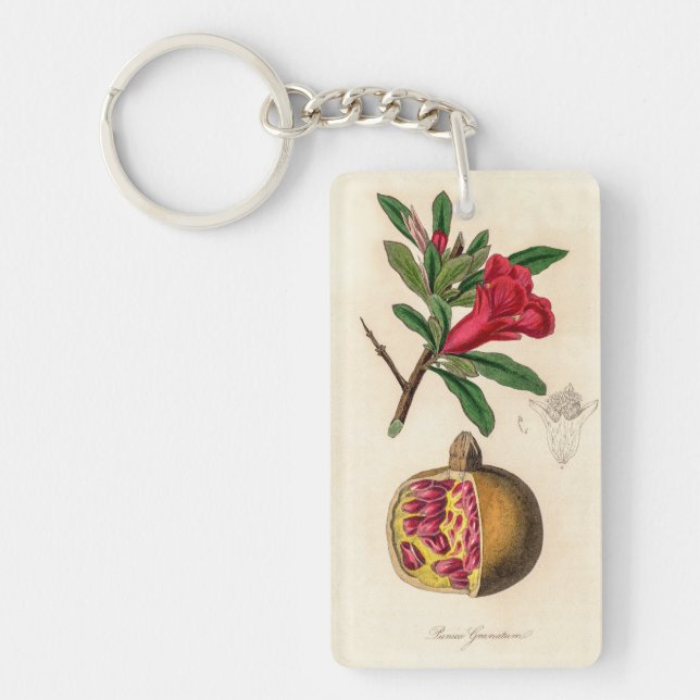 Llavero Ilustracion vintage pomegranato (Frente)