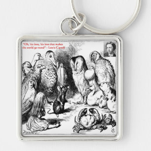 Llavero Ilustracion y cita de Lewis Carroll con aspecto de
