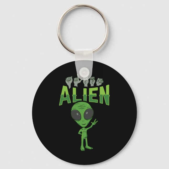 Llavero Ily Alien Asl Hand Gesture Deaf Hearing Loss Aware (Anverso)