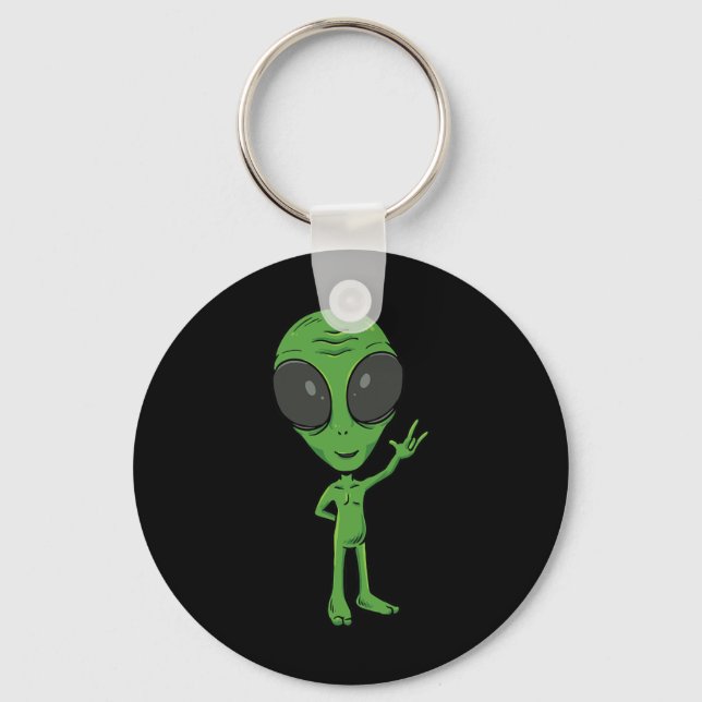Llavero ILY Alien ASL Hand Gesture Deaf Hearing Loss Consc (Anverso)