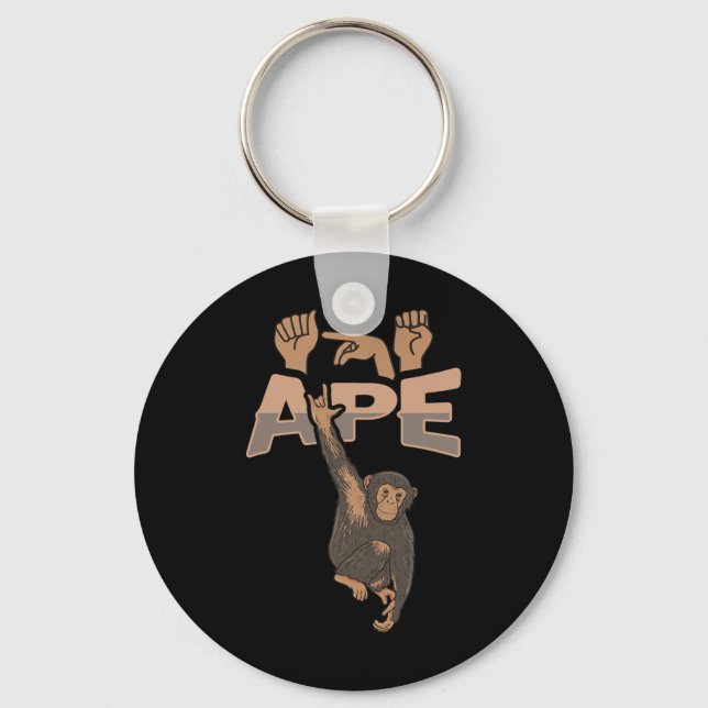 Llavero ILY APE ASL Hand Gesture Deaf Hearing Loss Awarene (Anverso)