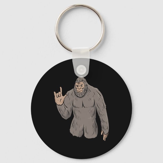 Llavero ILY BIG Foot ASL Hand Gesture Deaf Hearing Loss Aw (Anverso)