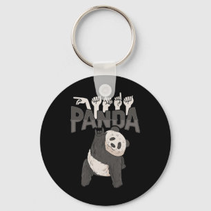 Llavero ILY Panda ASL Hand Gesture Deaf Hearing Loss Consc