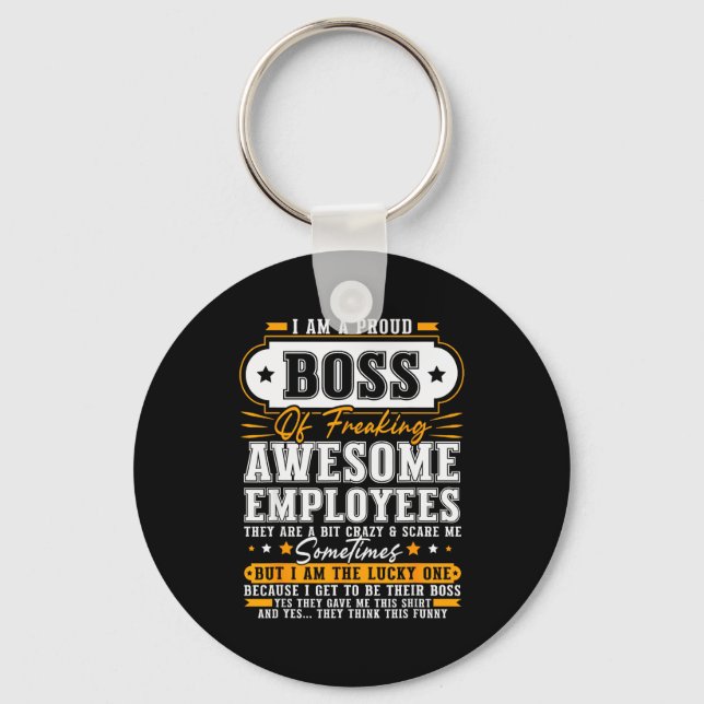 Llavero I'm A Proud Boss Of Freaking Awesome Employees Fun (Anverso)