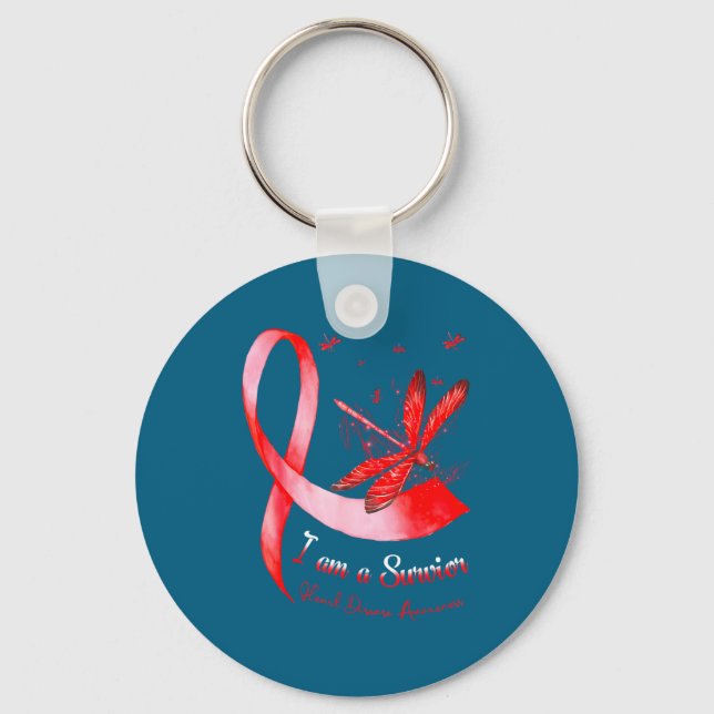 Llavero I'm A Survivor Heart Disease Awareness Month Red R (Anverso)