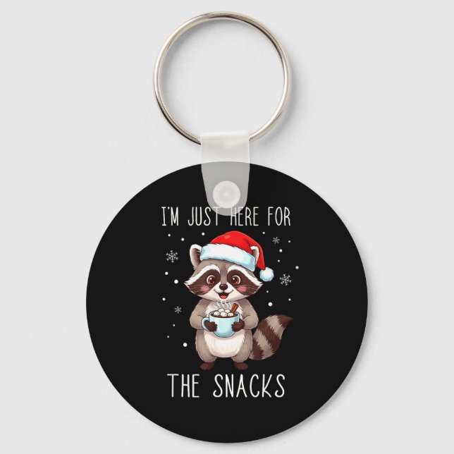 Llavero I'm Just Here For The Snacks Christmas Raccoon  (Anverso)