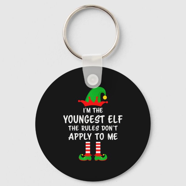 Llavero I'm The Youngest Elf Matching Family Christmas  (Anverso)