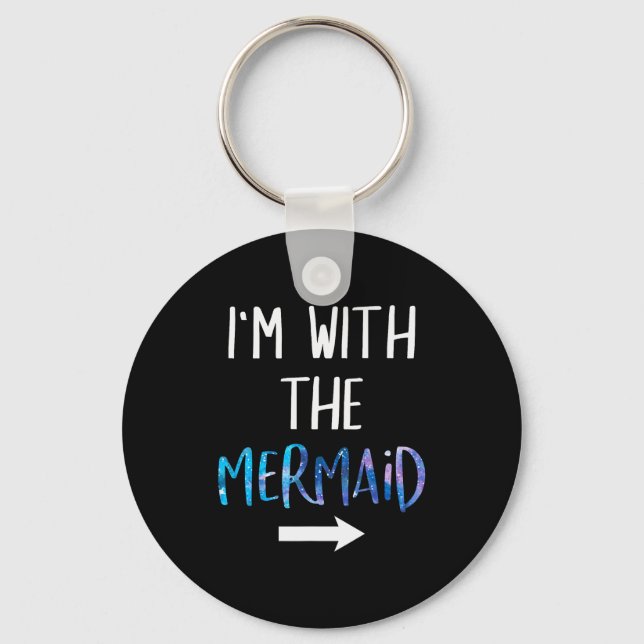Llavero I'm With The Mermaid Funny Lazy Mermaid Halloween  (Anverso)