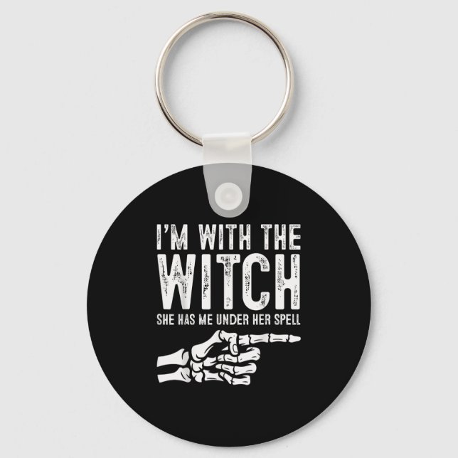 Llavero I'm With The Witch Funny Halloween Couple Costume  (Anverso)
