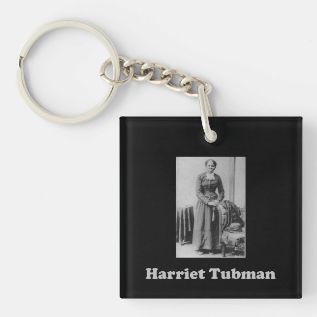 Llavero Imagen blanco y negro de Harriet Tubman (Frente)