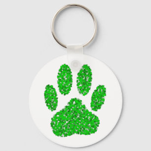 Llavero Imagen de Green Dog Paw