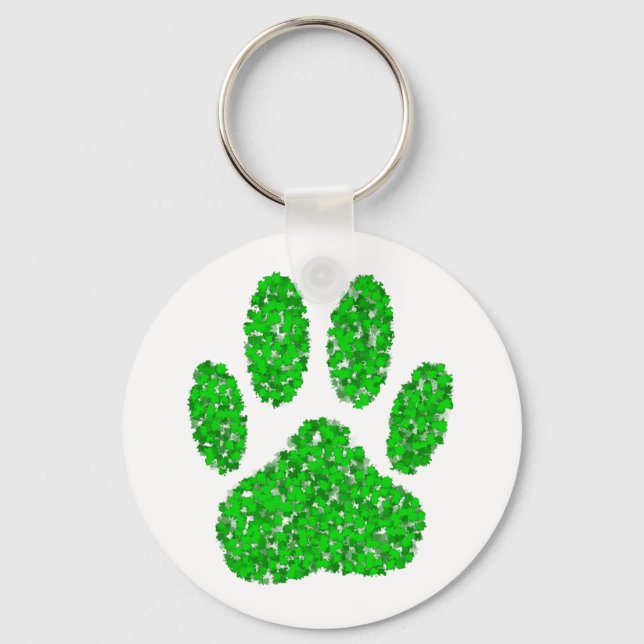 Llavero Imagen de Green Dog Paw (Anverso)