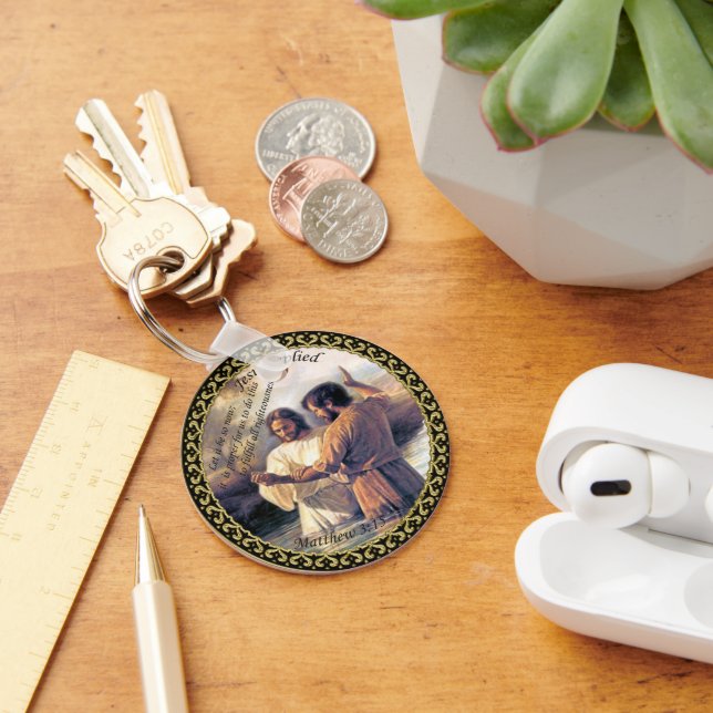 Llavero Imagen de Jesucristo Bautismo uno (Escritorio )