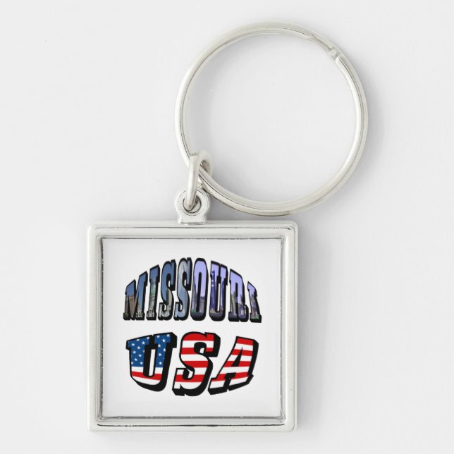 Llavero Imagen de Missouri y texto de Estados Unidos (Frente)