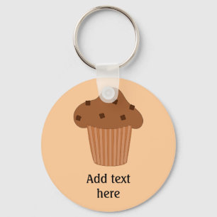 Llavero Imagen de Muffin de Chip Choc con texto personaliz