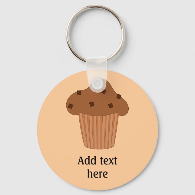 Llavero Imagen de Muffin de Chip Choc con texto personaliz (Anverso)