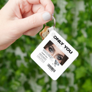 Llavero Imagen de Ojos Personalizados, texto Personaliza