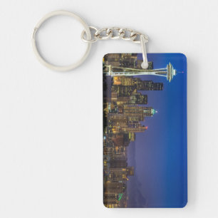 Llavero Imagen de Seattle Skyline en horas de la mañana.