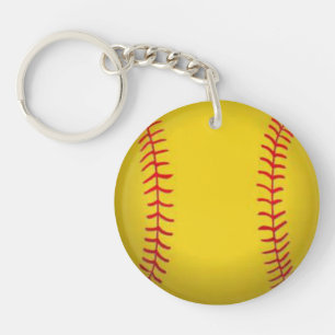Llavero Imagen de Softball Amarillo