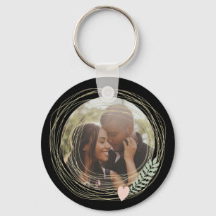 Llavero Imagen hecha por personalizado con marco de corazó
