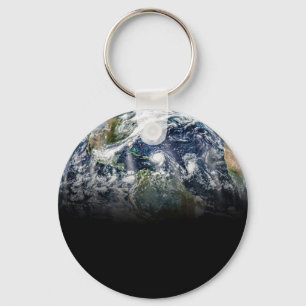 Llavero Imagen Mosaica Del Planeta Tierra Con 3 Huracanes