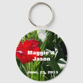 Llavero Imagen personalizada de los tulipanes rojos Guarda