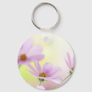 Llavero Imagen personalizada y acuarela de flor rosa