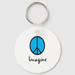 Llavero Imagine el símbolo de paz AZUL