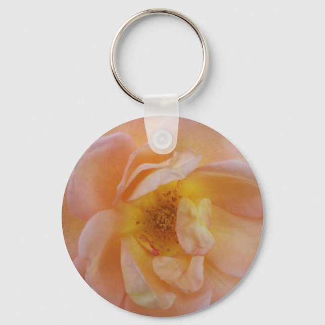 Llavero Imán de Rosa de Color Melocotón (Anverso)
