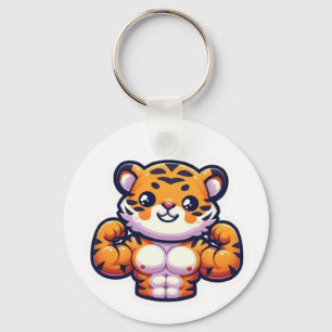 Llavero Imán de tatuaje de tigre fuerte – Diseño de animal