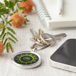Llavero Imperial Solar Leaf Mandala Luxury Keychain 