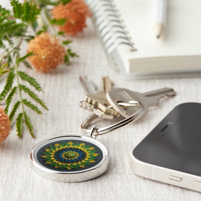 Llavero Imperial Solar Leaf Mandala Luxury Keychain  (Lado)