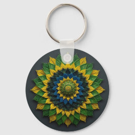Llavero Imperial Solar Leaf Mandala Luxury Keychain - Emer