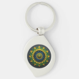 Llavero Imperial Solar Leaf Mandala Luxury Keychain - Emer