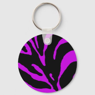 Llavero Impresión animal de banda de cebra morada