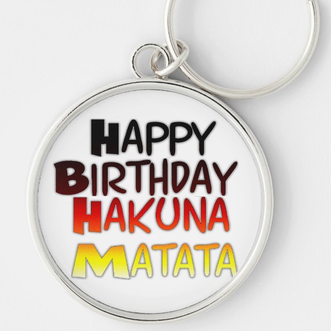 Llavero Impresión artística de cumpleaños alemán Hakuna Ma (Frente)