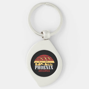 Llavero Impresión artística de la silueta de Phoenix Arizo