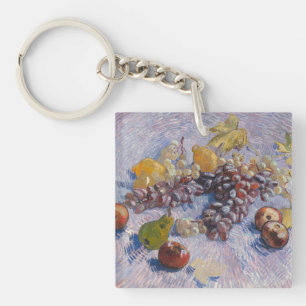 Llavero Impresión artística de uvas y manzanas de Van Gogh