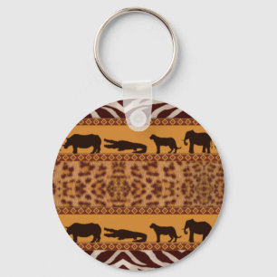 Llavero Impresión de animales en el moderno patrón tribal