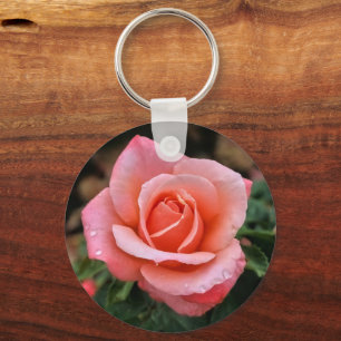 Llavero Impresión de arte botánico Rosa romántico