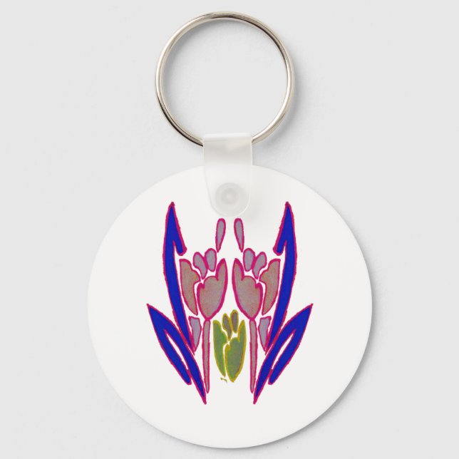 Llavero Impresión de arte de acuarela Rosa elegante (Anverso)