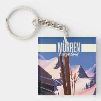 Llavero Impresión de arte de póster de esquí de Murren Sui