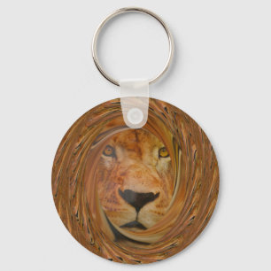 Llavero Impresión de arte de safari de león abstracto