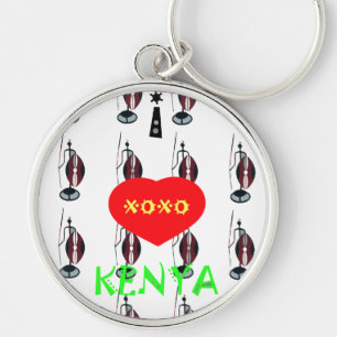 Llavero Impresión de arte Maasai de Kenya que amo