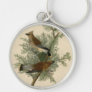 Llavero Impresión de ave de John James Audubon Cedar Waxwi
