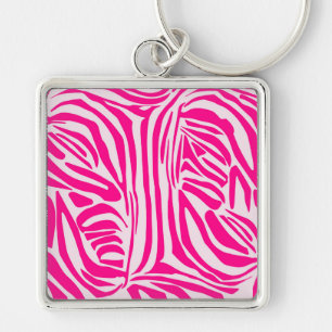 Llavero Impresión de cebra rosa